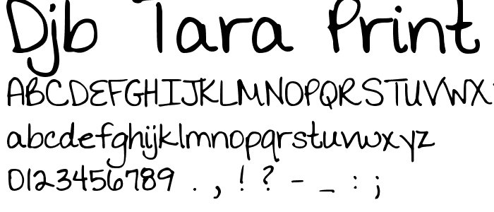 DJB TARA print font